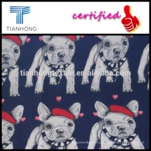 2016 spring season cotton cartoon cute doggy printing fabric for clothing